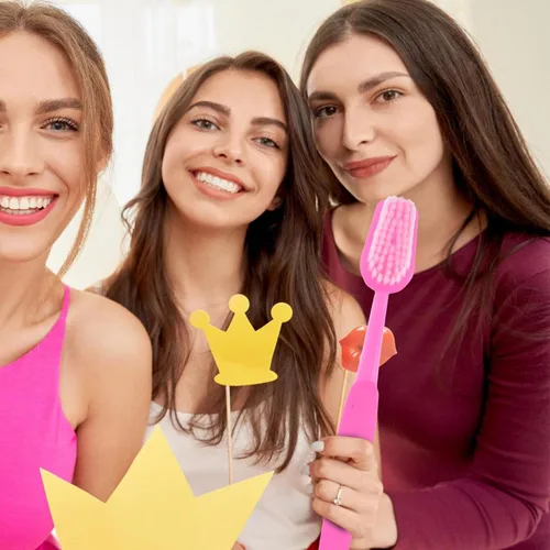 Miniatura 5 de SHINEOFI 1 cepillo de dientes gigante, accesorio de fotos para decoración de fiestas y eventos divertidos, 15.55 pulgadas, rosa