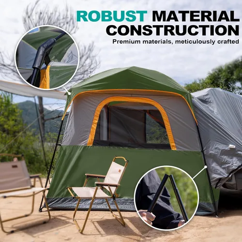 Miniatura 7 de uniHimal SUV Tent for Camping,Waterproof PU2000mm, Fits 5-8 People,Spacious Double Layer Design, Includes Rainfly & Storage Bag, 8FT L x 8FT W x