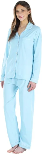 Miniatura 4 de Sleepyheads Conjunto de pijama de algodón con botones para mujer Conjunto de manga corta - Azul claro