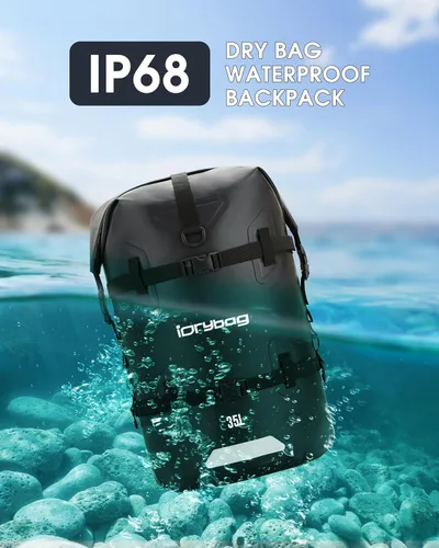 Miniatura 2 de IDRYBAG Mochila impermeable para viajes, kayak, canotaje, natación, embarque flotante de remo - Bolsa seca sumergible 35L/55L/85L