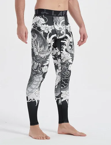 Miniatura 4 de LAFROI Leggings de compresión para hombre de secado rápido con ajuste fresco YSK08