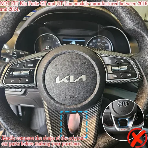Miniatura 2 de MUXEE 3 piezas de calcomanías interiores para volante para Kia Forte Cerato K3 2019 2020 2021 2022 2023 2024 – Accesorios interiores deportivos