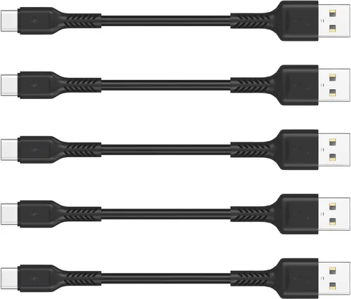 Cable corto USB C de 4 pulgadas, paquete de 5 cables de carga rápida USB A a USB tipo C para estaciones de carga compatibles con Samsung Galaxy Note
