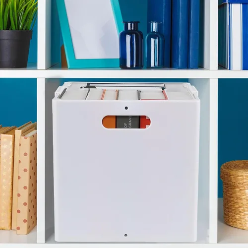 Miniatura 5 de Paquete de 4 cubos de almacenamiento de plástico plegables, cubos de almacenamiento plegables blancos
