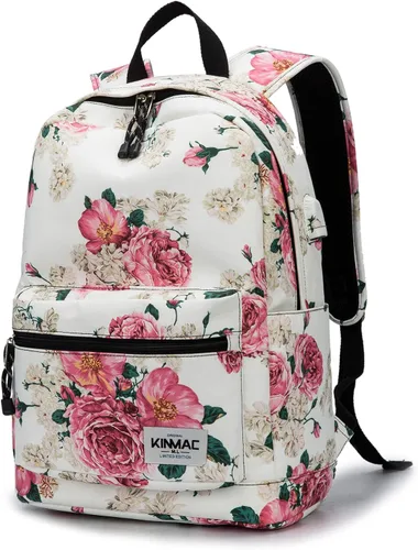 Miniatura 7 de Kinmac Mochila resistente al agua para laptop con puerto de carga USB para laptop de hasta 15.6 pulgadas (bordado)