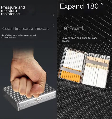 Miniatura 4 de Caja de cigarrillos para regular, puede contener 20 cigarrillos -3.346 in Metal Vintage cajas, soportes portátiles (B)
