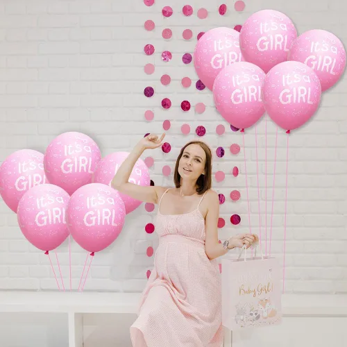 Miniatura 3 de 50 globos de látex rosa de 12 pulgadas para baby shower, fiesta de cumpleaños, docaraciones