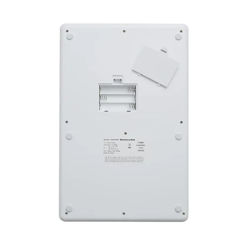 Miniatura 6 de KitchenAid KQ909 Báscula digital de cocina y alimentos de doble plataforma, capacidad de 11 libras y precisión de 16 onzas, color blanco con acero