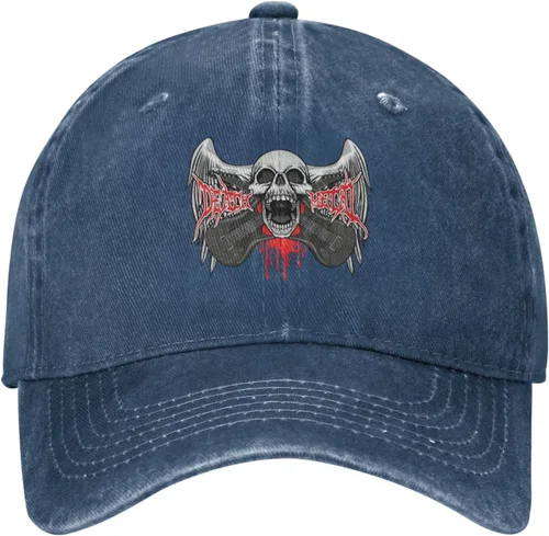 Miniatura 2 de Sombrero de vaquero de moda para hombre y mujer, ajustable para cuatro estaciones, gorra de béisbol del infierno con ángel, azul marino, Azul marino