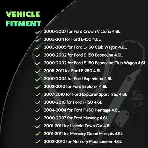 Miniatura 3 de SCITOO Kit de cadena de distribución para Ford Crown Victoria E-150 E-250 Econoline Club 4.6L 2000 2007 9-0387SGX