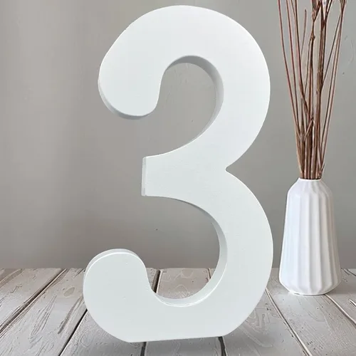 AOCEAN Números de madera blanca de 10 pulgadas, número de madera sin terminar para pared, números decorativos de pie, rebanadas, decoración de tres