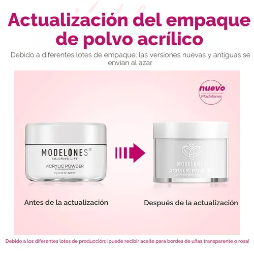 Miniatura 3 de Modelones - Polvos acrílicos, juego de 6 colores de polvo acrílico transparente en tonos desnudos, blanco lechoso, rosa desnudo para arte de uñas
