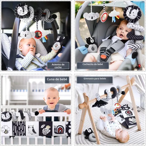 Miniatura 3 de Joyreal Juguetes sensoriales de alto contraste para recién nacidos, juguetes sensoriales para bebés en blanco y negro con juguetes para asiento