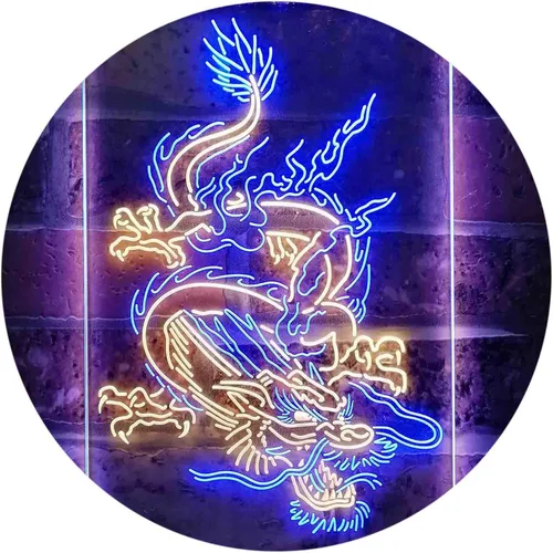 Miniatura 18 de ADVPRO Hombre Dragón Chino Cueva Garaje Tatuaje Dual Color LED Neon Sign Azul y Rojo 8 x 12 pulgadas st6s23-i3780-br