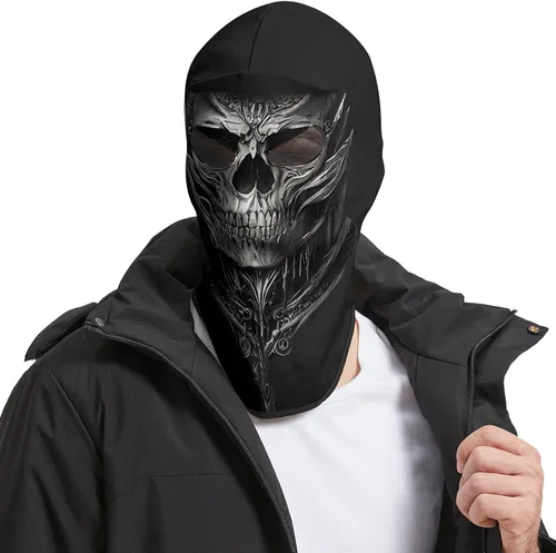 Miniatura 2 de Obacle Máscara de calavera para Halloween, máscara de cara completa, pasamontañas para invierno y clima frío