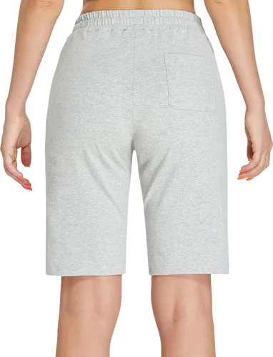 Miniatura 3 de EZRUN - Bermudas para mujer, para entrenar en el gimnasio, pantalones cortos veraniegos de algodón con bolsillos profundos para mujer