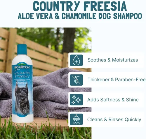 Miniatura 2 de Bio-Groom Country Freesia - Champú para perros con aroma natural, aloe vera, manzanilla, suministros de baño para gatos y perros, lavado