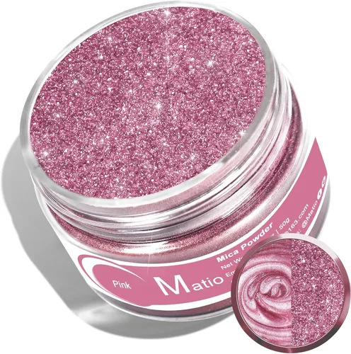 Miniatura 11 de Matio Polvo de Mica Gris para Resina Epoxi, 1.8oz/50g Polvo de Mica de Efecto Nacarado Pigmento de Color Natural para Fabricación de Jabón, Bomba