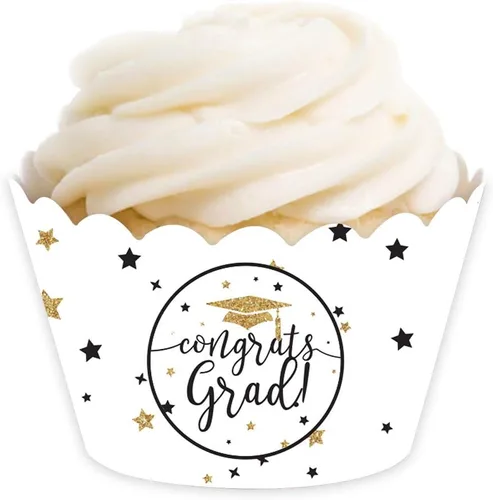 Miniatura 9 de Andaz Press Colección de fiesta de graduación con purpurina blanca y dorada, tarjetas de juego de adivinanzas de caramelos, paquete de 30, Tarjetas