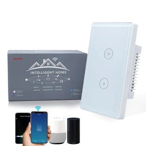 Miniatura 10 de Interruptor de pared táctil inteligente WiFi funciona con Alexa y Google Home requiere cable neutro, no requiere puerta de enlace. Conéctate a