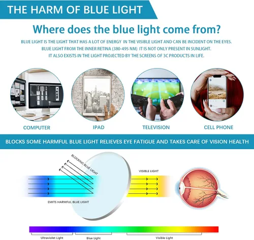 Miniatura 6 de Paquete de 5 lentes de lectura con bloqueo de luz azul, lectores de bisagra de resorte para mujeres y hombres, anteojos nerd con filtro anti rayos