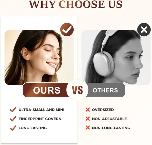 Miniatura 9 de Mini auriculares invisibles Bluetooth 5.4, auriculares con cancelación de ruido 2025 para dormir, cómodos mini auriculares inalámbricos para dormir
