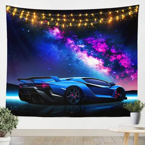 Miniatura 10 de Feelyou Tapiz de auto deportivo Yin Yang, tapiz para colgar en la pared para niños, niñas, hombres, deportes extremos, decoración fresca de carreras