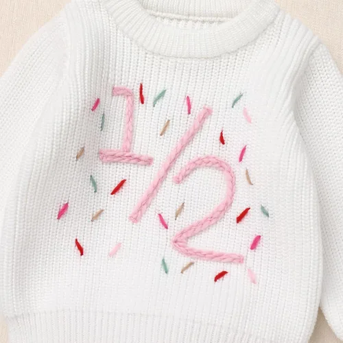 Miniatura 31 de Suéter de primer cumpleaños para bebés y niñas de un año de edad, sesión de fotos, otoño e invierno
