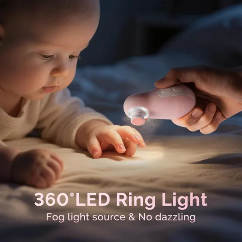 Miniatura 3 de MelodySusie PC20F - Kit de lima de uñas eléctrica para bebé, recargable y seguro, con luz nocturna, funcionamiento silencioso para recién nacidos