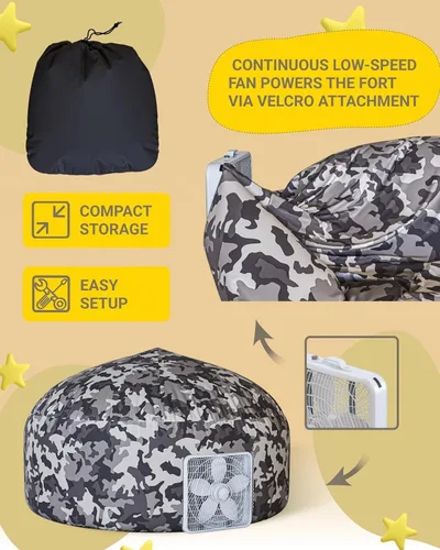Miniatura 3 de Skywin Tienda de campaña de camuflaje Shadow Fort Air para niños (77 x 50 pulgadas) se construye en 30 segundos, tiendas de campaña para niños