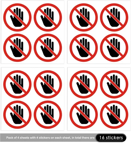 Miniatura 2 de dealzEpic - Adhesivo con texto en inglés "Do Not Touch" - Adhesivo autoadhesivo redondo de vinilo autoadhesivo - 1.6 in (1.57 pulgadas) de diámetro