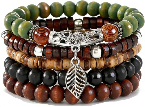 Miniatura 40 de Pulsera Gótica Ajustable de Cuero Trenzado Punk Multicapa de Estilo Grunge, Conjunto de Pulseras Emo con Brazalete de Metal, Envoltura