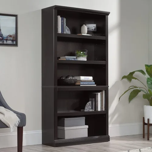 Miniatura 2 de Sauder Estantería de libros de madera de 5 niveles Librería multipropósito para oficina en casa, sala de estar, en acabado Negro Estate Estate Negro