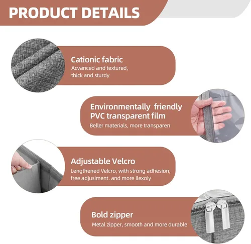Miniatura 7 de Paquete de 2 cajas de almacenamiento de juguetes debajo de la cama, organizador de juguetes gris con tapa de PVC transparente, contenedores