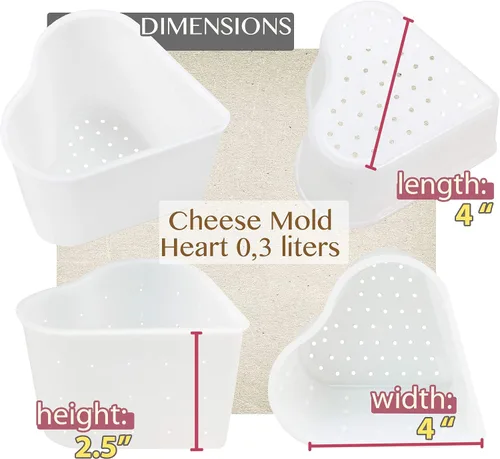 Miniatura 4 de PetriStor Molde de queso suave para queso de 8 piezas, 1/3 cuartos de galón, molde de queso suave para hacer queso, suministros caseros para hacer