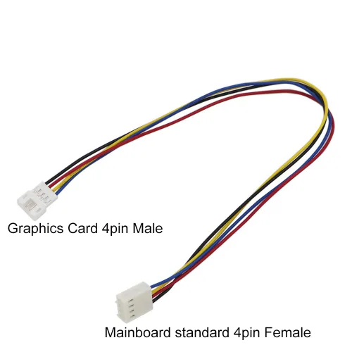 Miniatura 2 de Cable Adaptador de Ventilador PWM para GPU, Cable de Extensión de Energía de 4 pines Estándar de Placa Base a 4 pines Mini para GPU, Conector