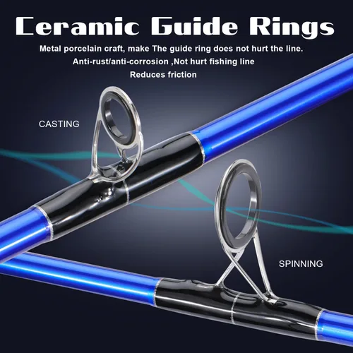 Miniatura 4 de Sougayilang Caña de pescar para bagre, 2 piezas de caña de pescar portátil de viaje MH/H/EH Power Caña de pesca de gato para spinning y casting