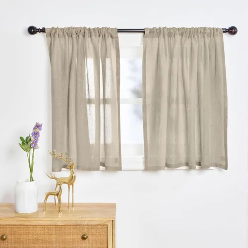 Miniatura 20 de Solino Home - Cortinas de lino de lino europeo de 108 pulgadas de largo, 100% lino puro verde álamo, 52 x 108 pulgadas de largo, cortinas de ventana