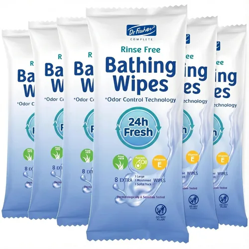 Miniatura 7 de Toallitas de baño XL de 9 x 9 pulgadas para adultos, sin enjuague, paño grueso y refrescante con aloe vera para camping, viajes, gimnasio y cuidado