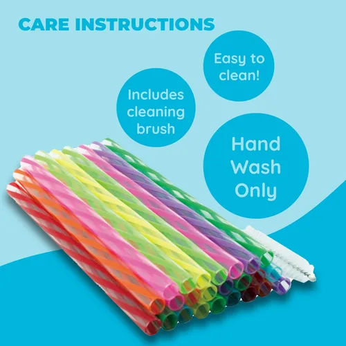 Miniatura 5 de Jacent Pajitas reutilizables de plástico para niños más cepillo de limpieza, 6 pulgadas: 24 pajitas