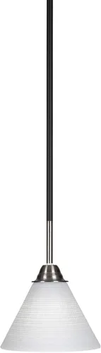 Miniatura 202 de Toltec Lighting Paramount - Mini colgante de 1 luz en acabado negro mate con cristal de arte perla de 7 pulgadas y estilo negro