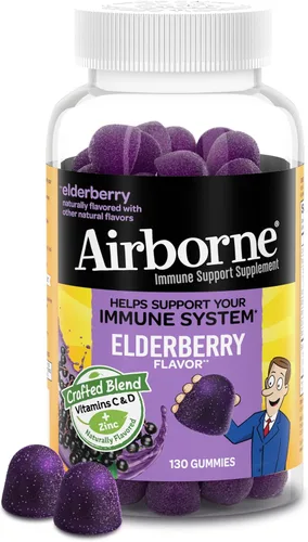 Miniatura 10 de Airborne - Gomitas de saúco + zinc y vitamina C para adultos, suplemento para fortalecer el sistema inmunológico con vitaminas D y zinc