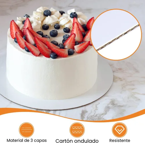 Miniatura 4 de 25 paquetes de soportes para tartas de 10 pulgadas, redondos, soportes para tartas blancos, círculos blancos para tartas, base de soporte circular