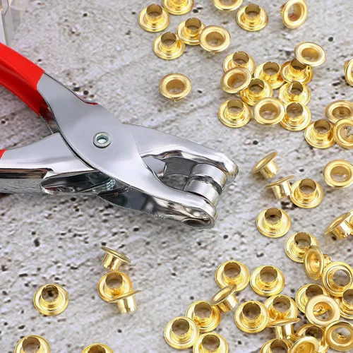 Miniatura 7 de Mudder Kit de Herramientas de Alicates para Ojales y Arandelas de 301 Piezas, Alicates Perforadores de Ojales para Agujeros en Tela y Cuero con 300