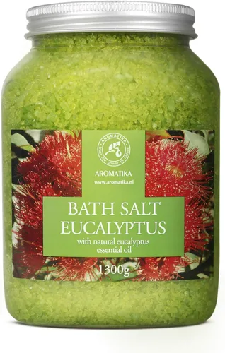 Sal marina de eucalipto con aceite esencial de eucalipto natural, 46 onzas, sales de baño de eucalipto, lo mejor para un buen sueño, alivio del