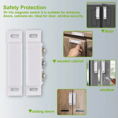 Miniatura 7 de Interruptor magnético de láminas normalmente abierto y normalmente cerrado NC NO interruptor de proximidad magnético para alarma de puerta, 5