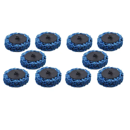 10 unidades de 2 pulgadas de rueda de disco azul limpia y tira apta para amoladoras angulares, pintura oxidada pulida limpia soldaduras