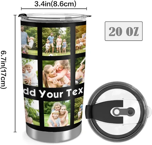 Miniatura 4 de Taza personalizada con foto y texto para hombres y mujeres, regalo para papá, mamá, familias y amigos, taza de viaje con foto e imagen