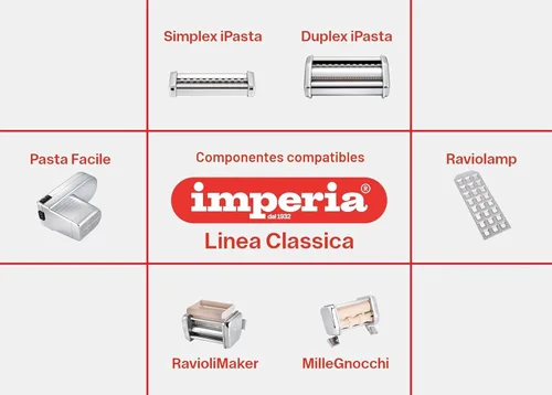 Miniatura 6 de Máquina para hacer pasta Imperia - 100% fabricada en Italia, construcción de acero resistente, dial de bloqueo fácil, mango de agarre de madera