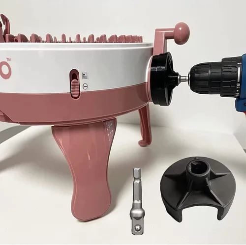 Miniatura 4 de Adaptadores de máquina de tejer, adaptador de corriente de punto rápido con broca de acero hexagonal, adaptador de manivela para máquina de tejer
